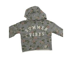 Art Class Kids Grey Floral Summer Vibes Hoodie Size 4T Pullover Long Sleeve
